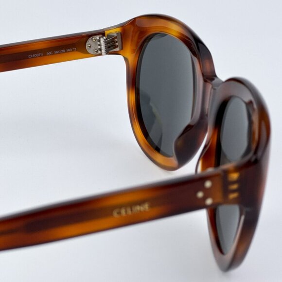 Celine Women BRAND NEW Sunglasses Light Havana Smoke Mirror Oval CL40071I 56C - Picture 8 of 10